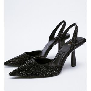 Zara Shimmery Slingback Heels